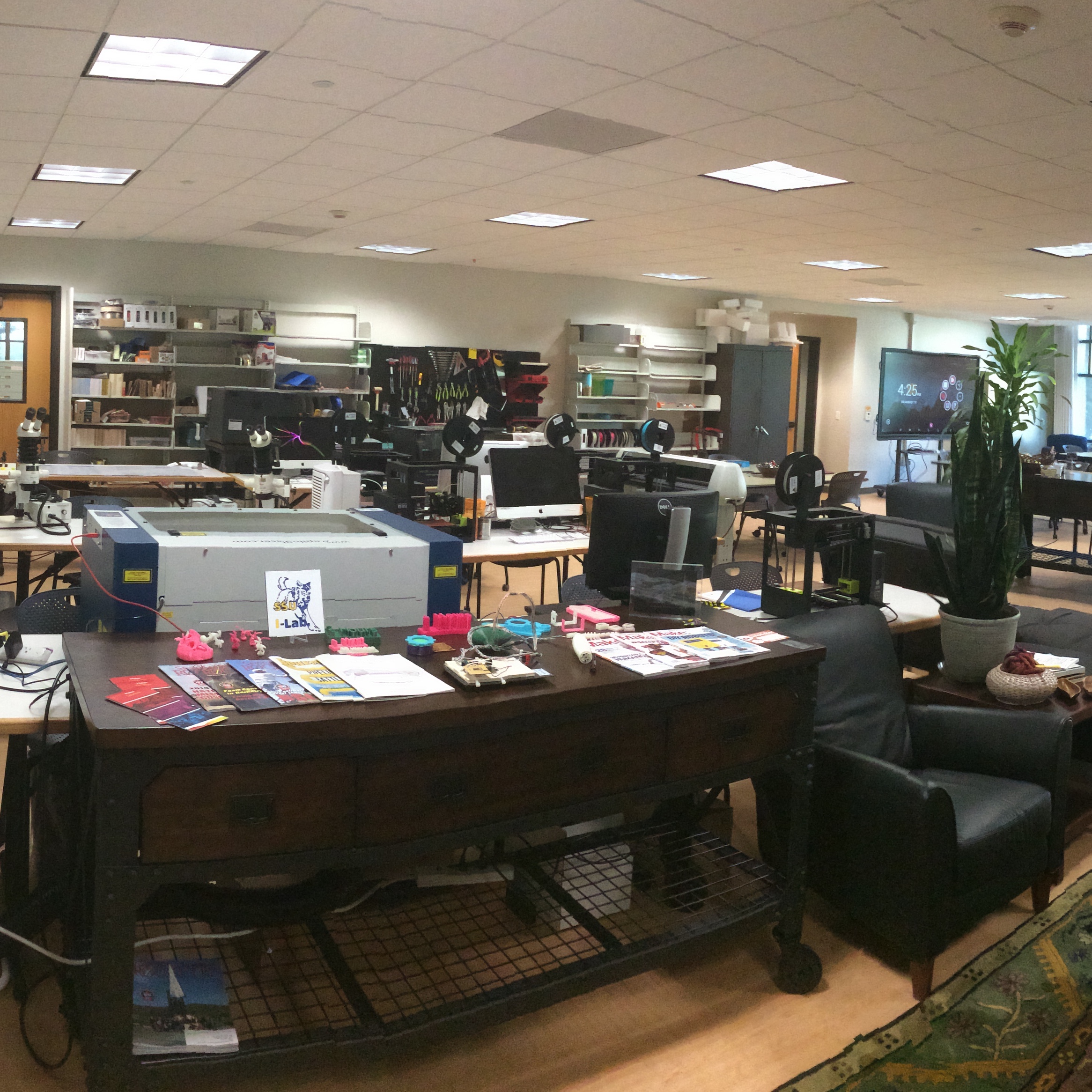 A fraction of a panoramic shot of the makerspace