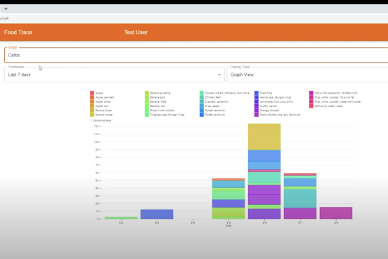 Screenshot from the demo video for a student app