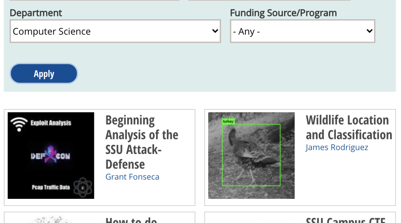 Screenshot of the Virtual Research Gallery