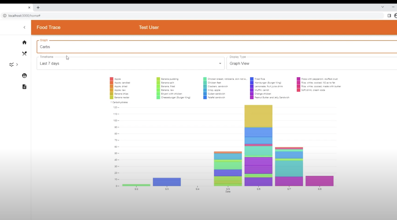 Screenshot from the demo video for a student app